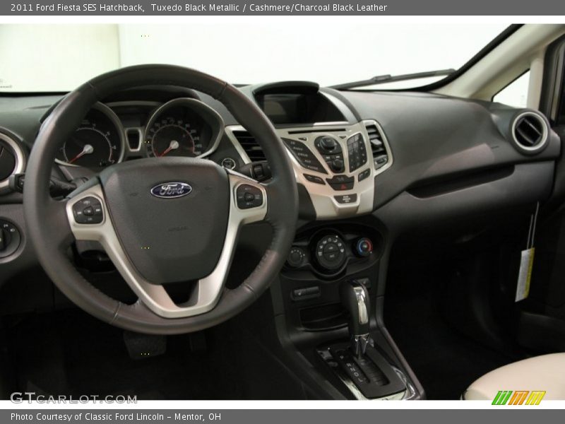 Tuxedo Black Metallic / Cashmere/Charcoal Black Leather 2011 Ford Fiesta SES Hatchback