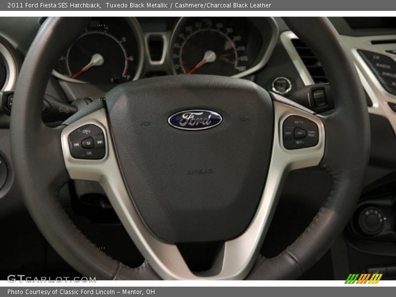 Tuxedo Black Metallic / Cashmere/Charcoal Black Leather 2011 Ford Fiesta SES Hatchback
