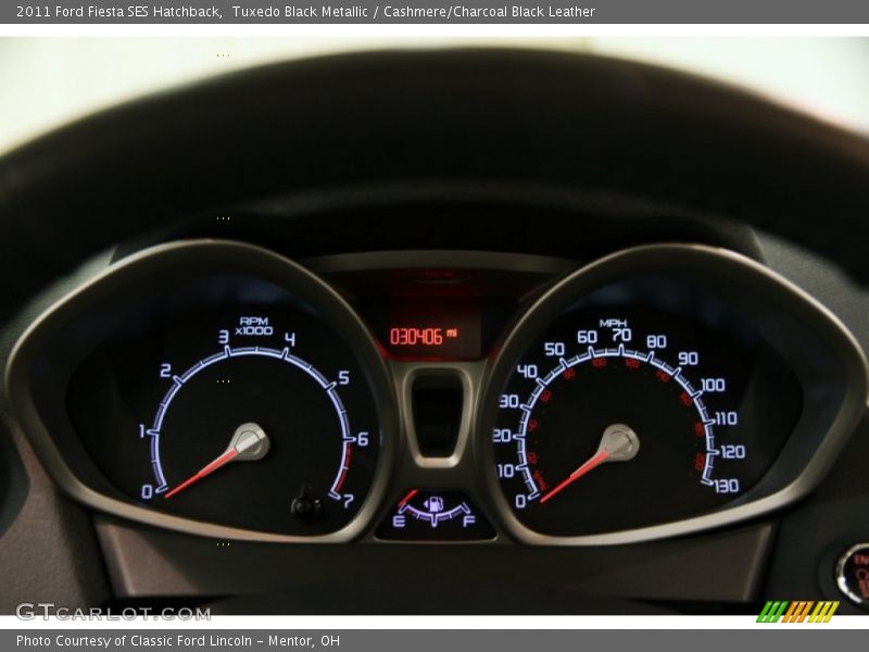 Tuxedo Black Metallic / Cashmere/Charcoal Black Leather 2011 Ford Fiesta SES Hatchback