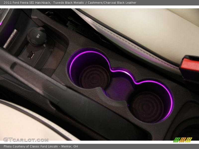 Tuxedo Black Metallic / Cashmere/Charcoal Black Leather 2011 Ford Fiesta SES Hatchback