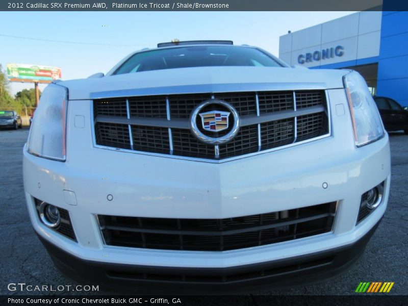 Platinum Ice Tricoat / Shale/Brownstone 2012 Cadillac SRX Premium AWD