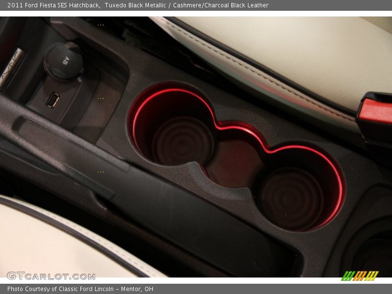 Tuxedo Black Metallic / Cashmere/Charcoal Black Leather 2011 Ford Fiesta SES Hatchback