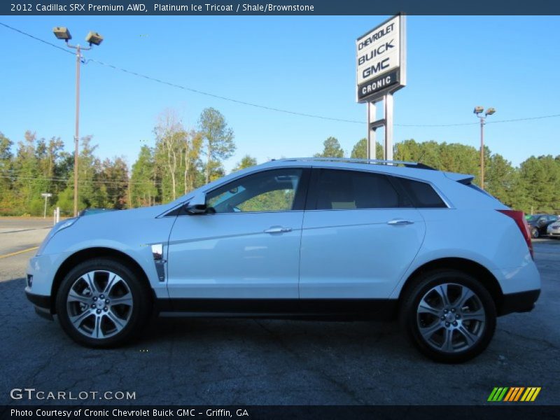 Platinum Ice Tricoat / Shale/Brownstone 2012 Cadillac SRX Premium AWD
