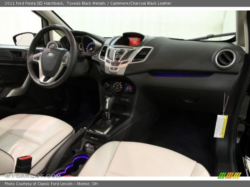 Tuxedo Black Metallic / Cashmere/Charcoal Black Leather 2011 Ford Fiesta SES Hatchback