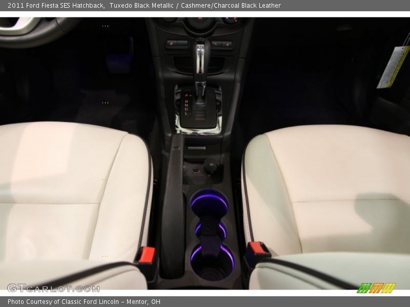 Tuxedo Black Metallic / Cashmere/Charcoal Black Leather 2011 Ford Fiesta SES Hatchback