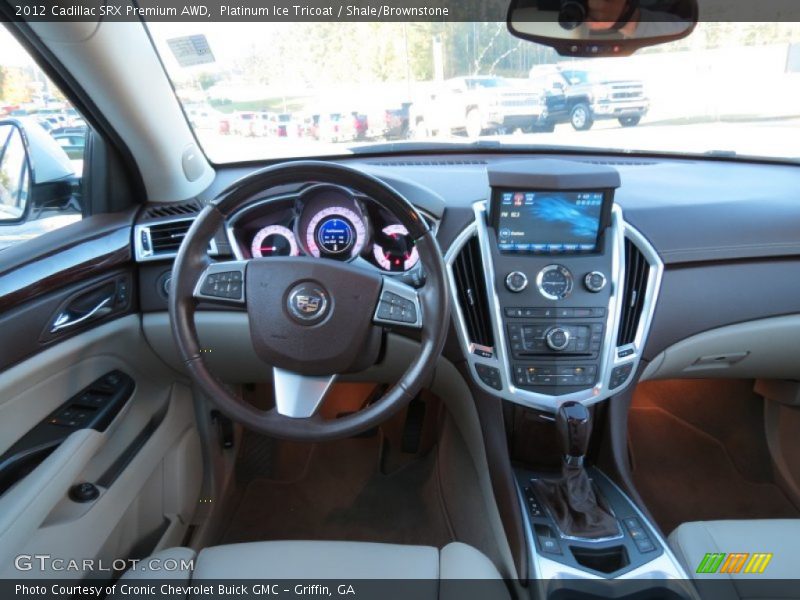 Platinum Ice Tricoat / Shale/Brownstone 2012 Cadillac SRX Premium AWD