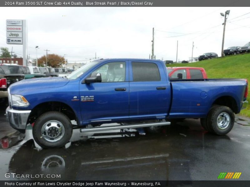 Blue Streak Pearl / Black/Diesel Gray 2014 Ram 3500 SLT Crew Cab 4x4 Dually