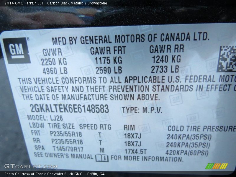 Carbon Black Metallic / Brownstone 2014 GMC Terrain SLT