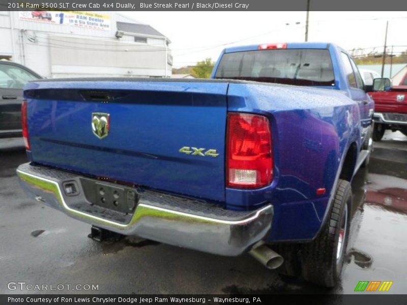 Blue Streak Pearl / Black/Diesel Gray 2014 Ram 3500 SLT Crew Cab 4x4 Dually