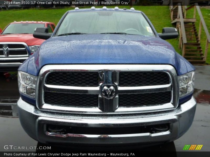 Blue Streak Pearl / Black/Diesel Gray 2014 Ram 3500 SLT Crew Cab 4x4 Dually