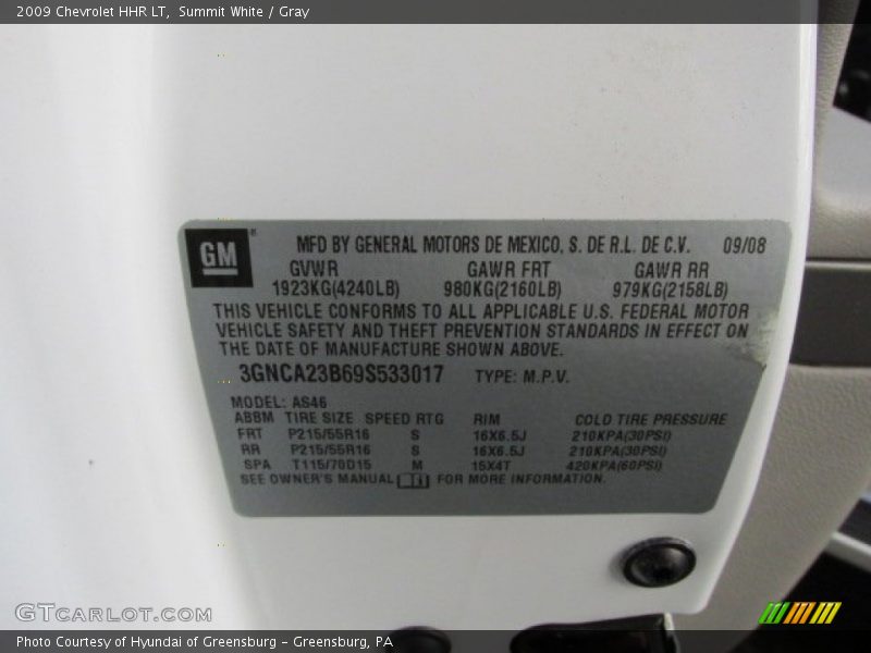 Summit White / Gray 2009 Chevrolet HHR LT