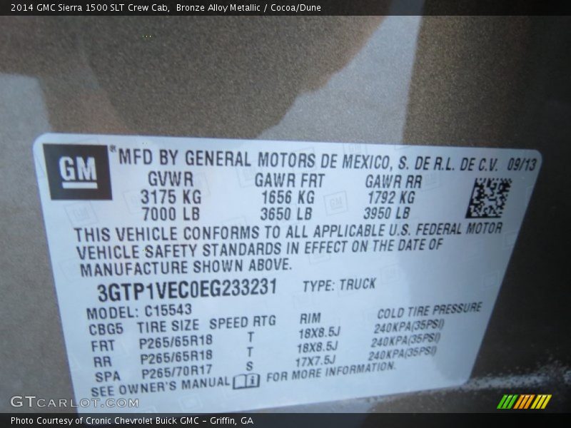 Bronze Alloy Metallic / Cocoa/Dune 2014 GMC Sierra 1500 SLT Crew Cab