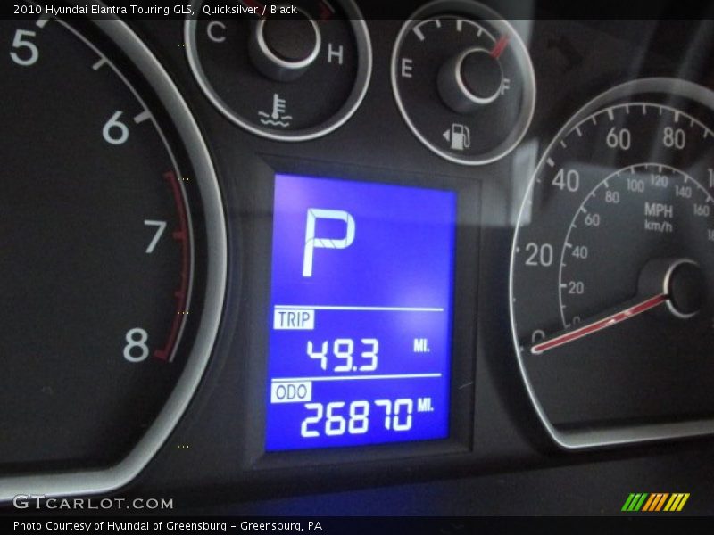 Quicksilver / Black 2010 Hyundai Elantra Touring GLS