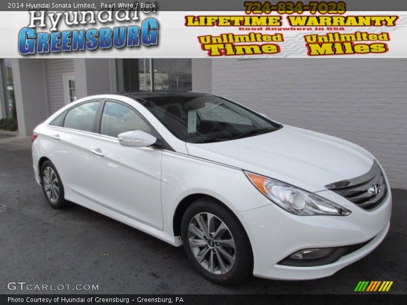 Pearl White / Black 2014 Hyundai Sonata Limited