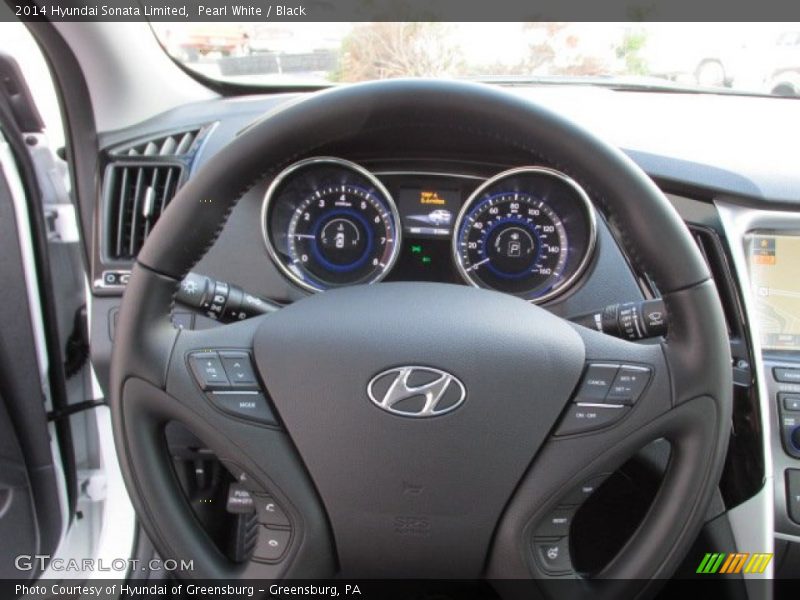 Pearl White / Black 2014 Hyundai Sonata Limited