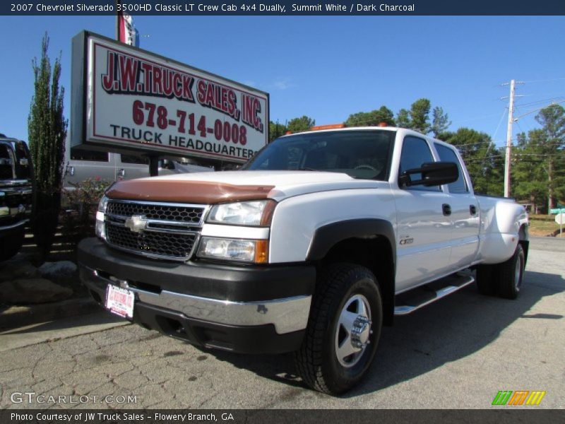 Summit White / Dark Charcoal 2007 Chevrolet Silverado 3500HD Classic LT Crew Cab 4x4 Dually