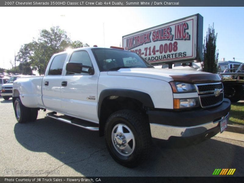 Summit White / Dark Charcoal 2007 Chevrolet Silverado 3500HD Classic LT Crew Cab 4x4 Dually