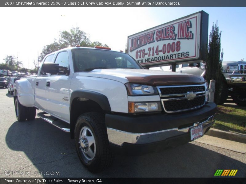 Summit White / Dark Charcoal 2007 Chevrolet Silverado 3500HD Classic LT Crew Cab 4x4 Dually