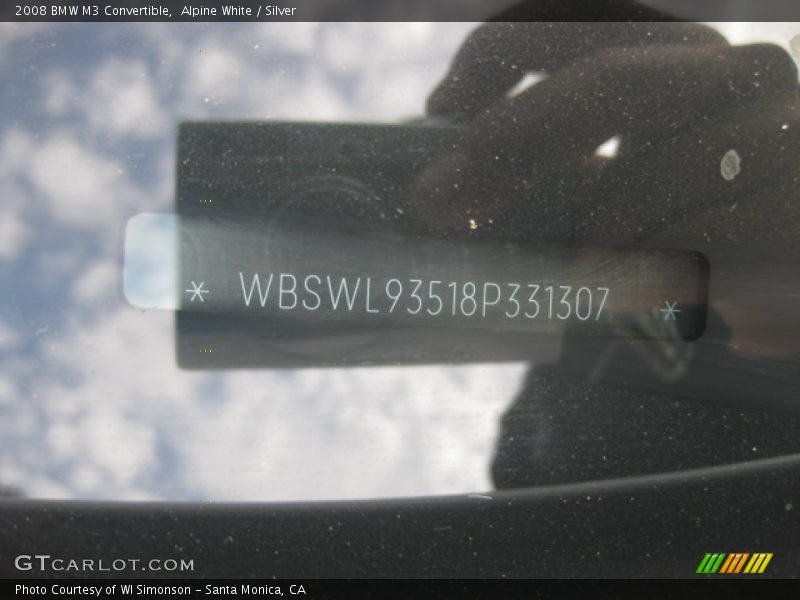 Alpine White / Silver 2008 BMW M3 Convertible