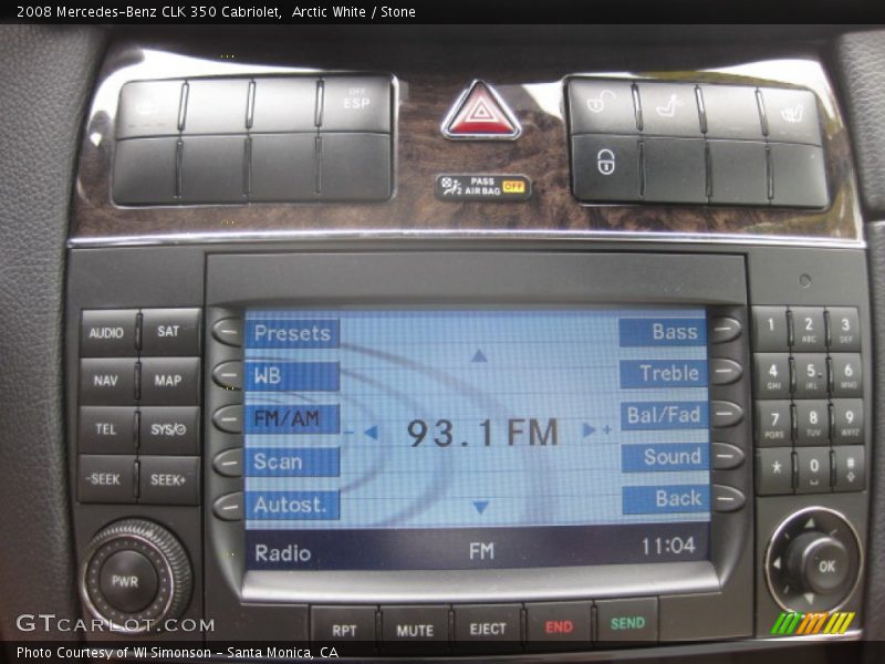 Controls of 2008 CLK 350 Cabriolet