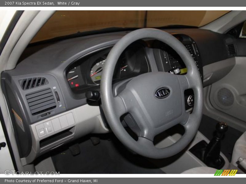 White / Gray 2007 Kia Spectra EX Sedan