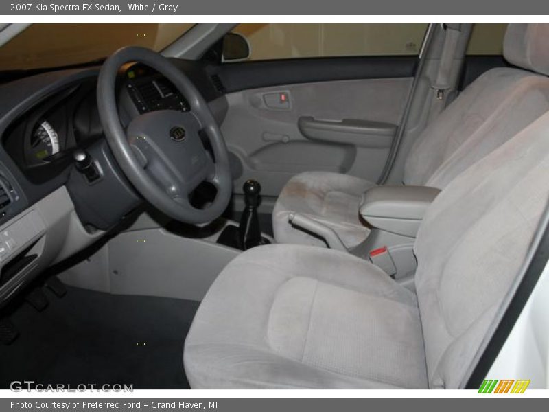 White / Gray 2007 Kia Spectra EX Sedan