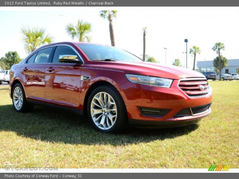 Ruby Red Metallic / Charcoal Black 2013 Ford Taurus Limited