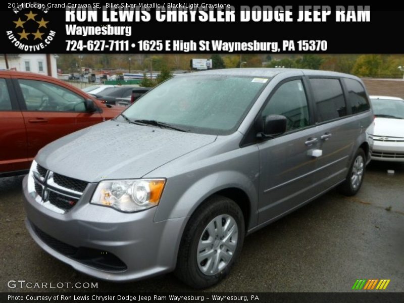 Billet Silver Metallic / Black/Light Graystone 2014 Dodge Grand Caravan SE
