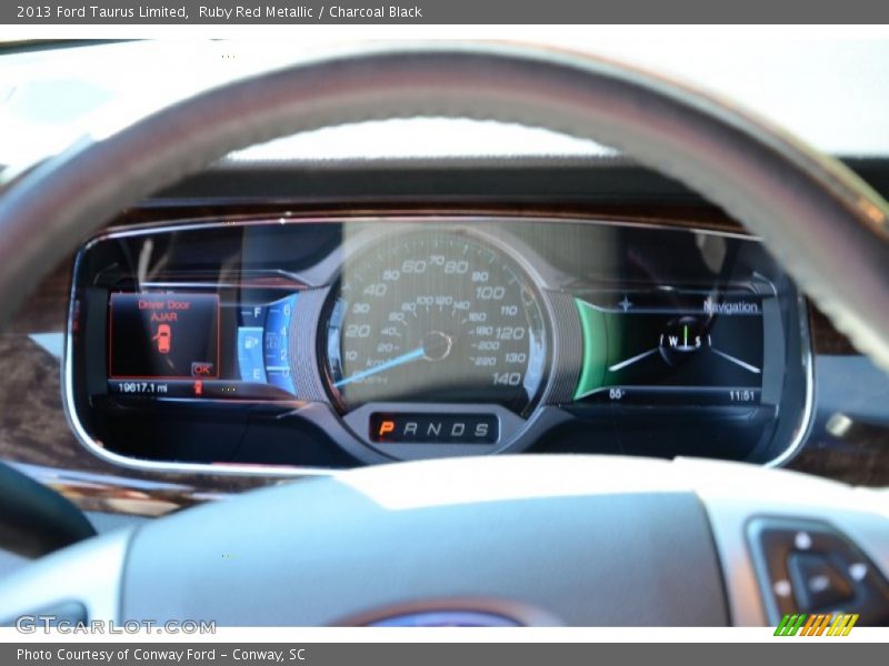 Ruby Red Metallic / Charcoal Black 2013 Ford Taurus Limited