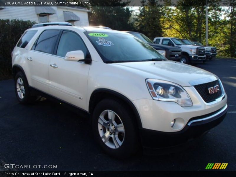Summit White / Brick 2009 GMC Acadia SLT AWD