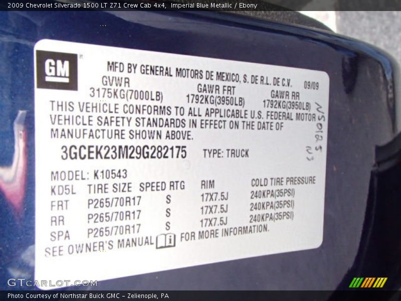 Imperial Blue Metallic / Ebony 2009 Chevrolet Silverado 1500 LT Z71 Crew Cab 4x4
