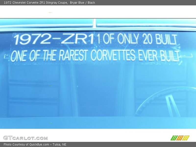 Bryar Blue / Black 1972 Chevrolet Corvette ZR1 Stingray Coupe