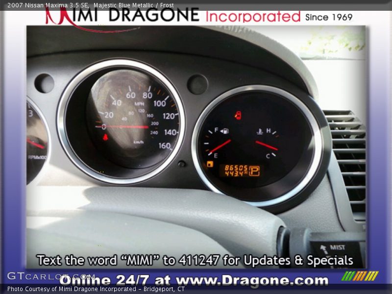 Majestic Blue Metallic / Frost 2007 Nissan Maxima 3.5 SE