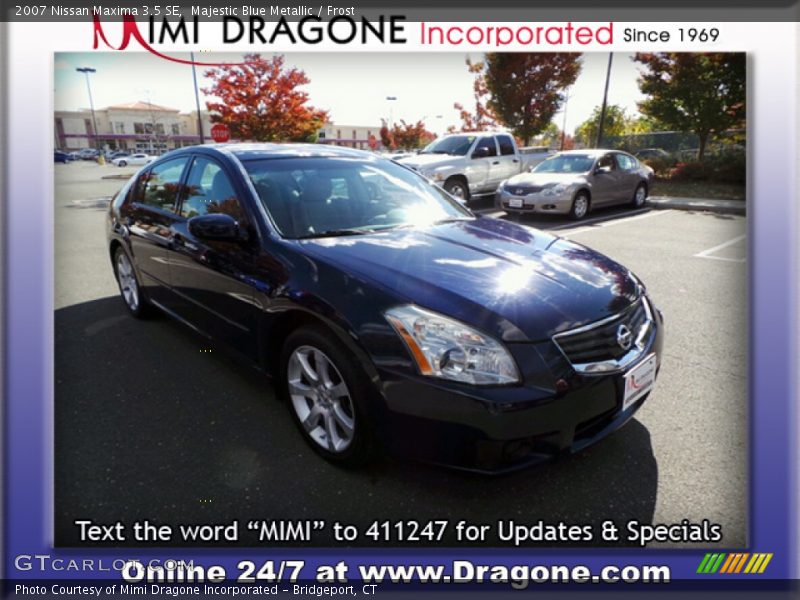 Majestic Blue Metallic / Frost 2007 Nissan Maxima 3.5 SE