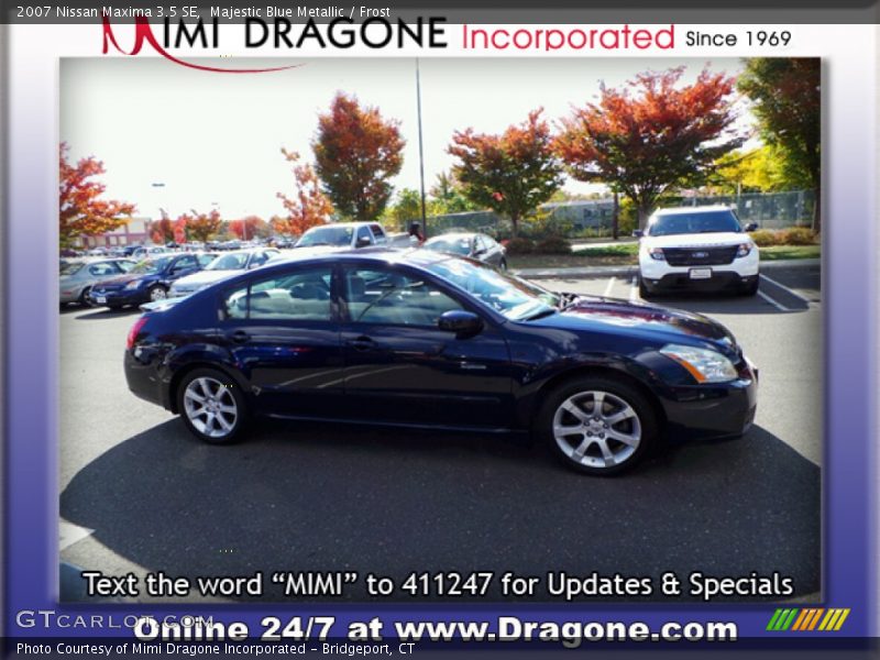 Majestic Blue Metallic / Frost 2007 Nissan Maxima 3.5 SE