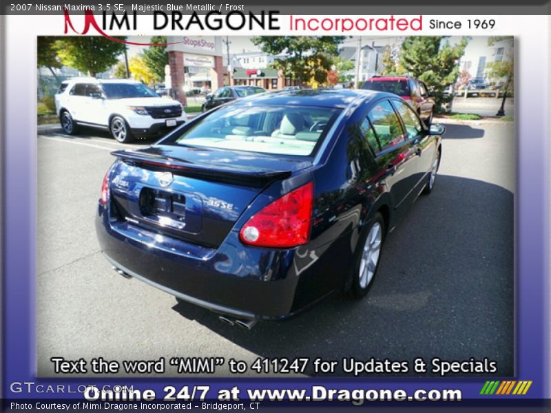 Majestic Blue Metallic / Frost 2007 Nissan Maxima 3.5 SE
