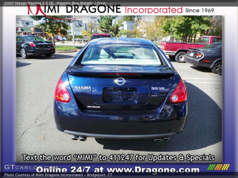 Majestic Blue Metallic / Frost 2007 Nissan Maxima 3.5 SE
