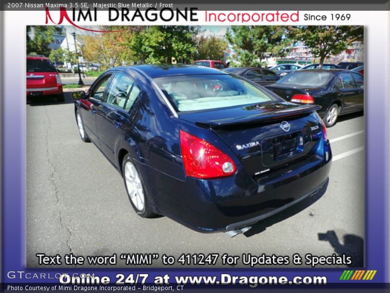 Majestic Blue Metallic / Frost 2007 Nissan Maxima 3.5 SE