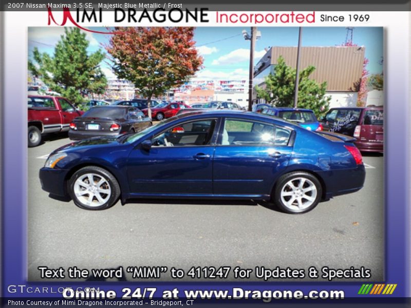 Majestic Blue Metallic / Frost 2007 Nissan Maxima 3.5 SE
