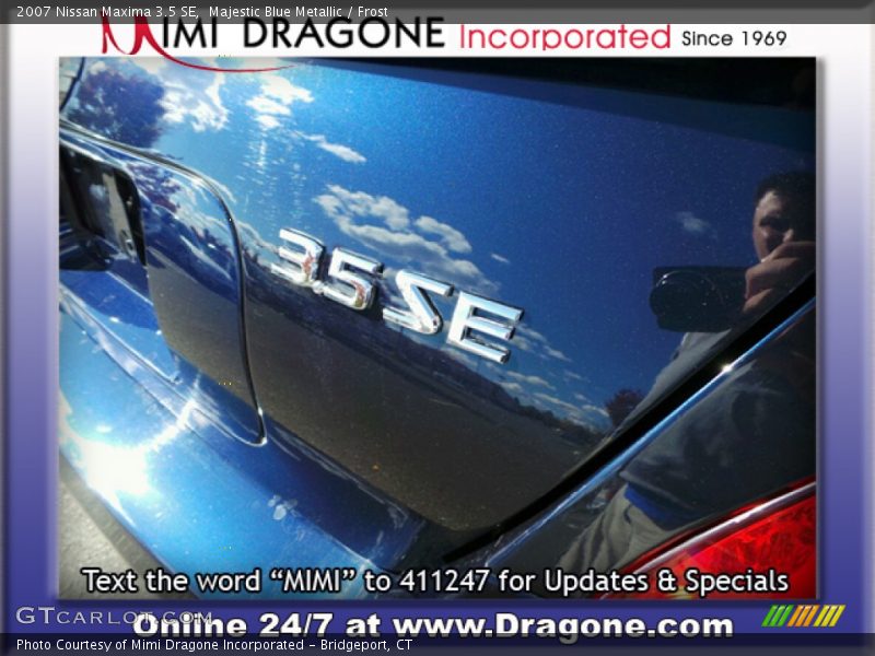Majestic Blue Metallic / Frost 2007 Nissan Maxima 3.5 SE