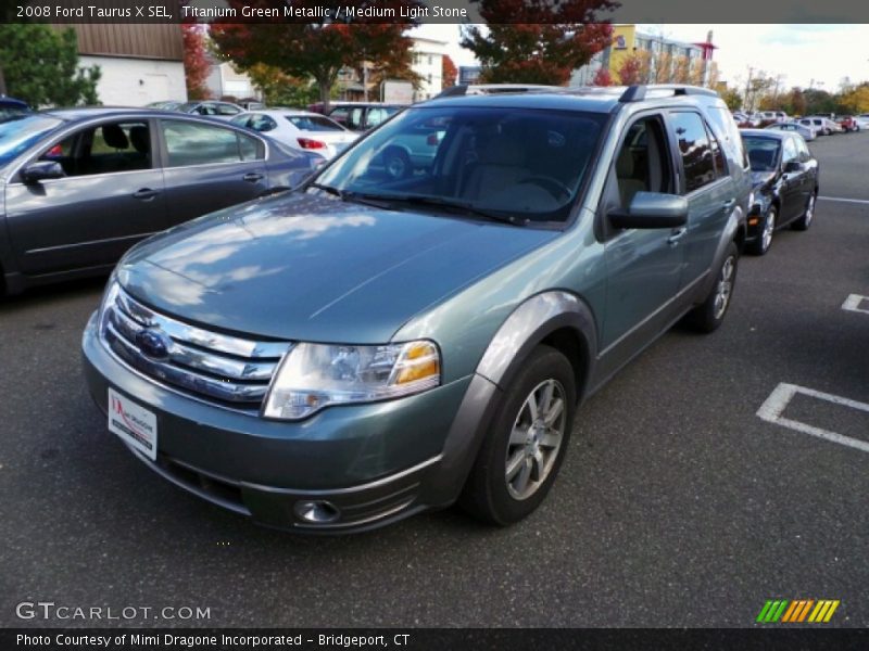 Titanium Green Metallic / Medium Light Stone 2008 Ford Taurus X SEL