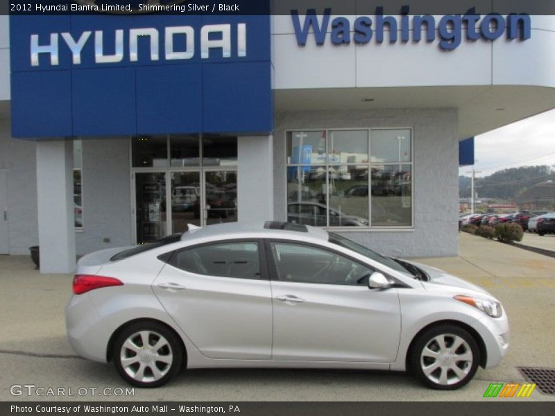 Shimmering Silver / Black 2012 Hyundai Elantra Limited