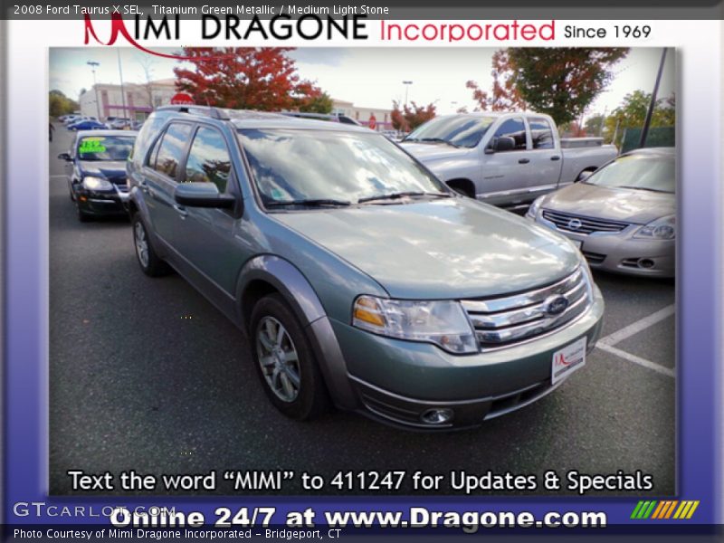 Titanium Green Metallic / Medium Light Stone 2008 Ford Taurus X SEL