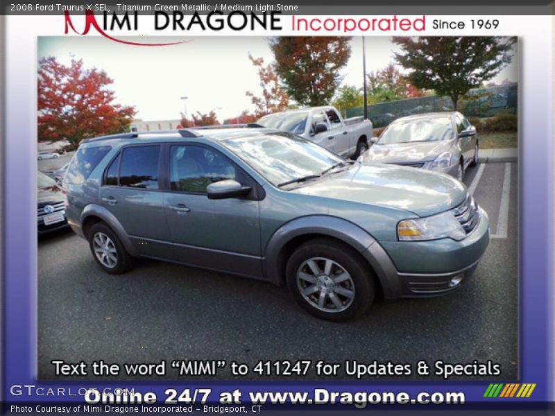 Titanium Green Metallic / Medium Light Stone 2008 Ford Taurus X SEL