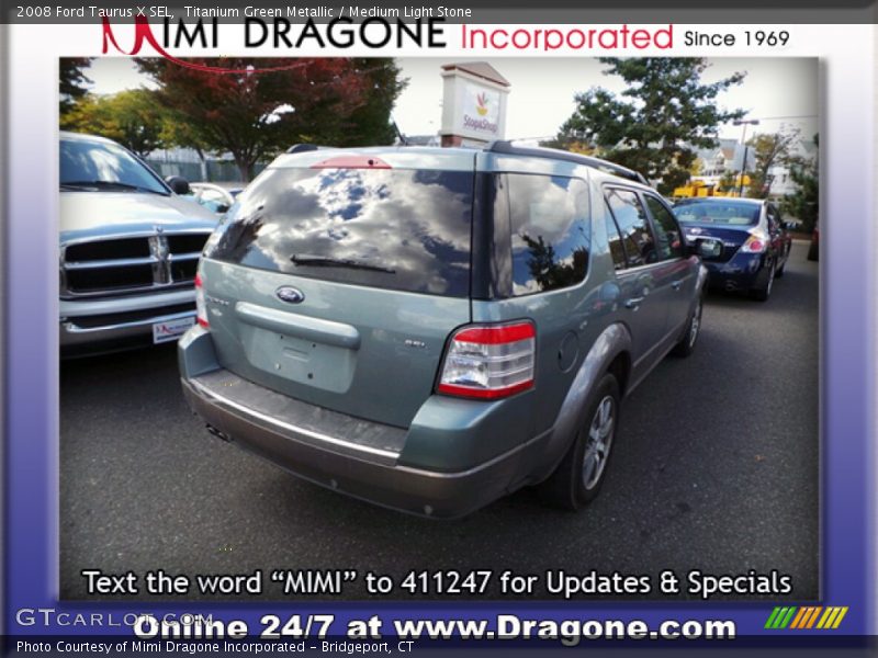 Titanium Green Metallic / Medium Light Stone 2008 Ford Taurus X SEL