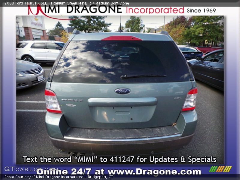 Titanium Green Metallic / Medium Light Stone 2008 Ford Taurus X SEL