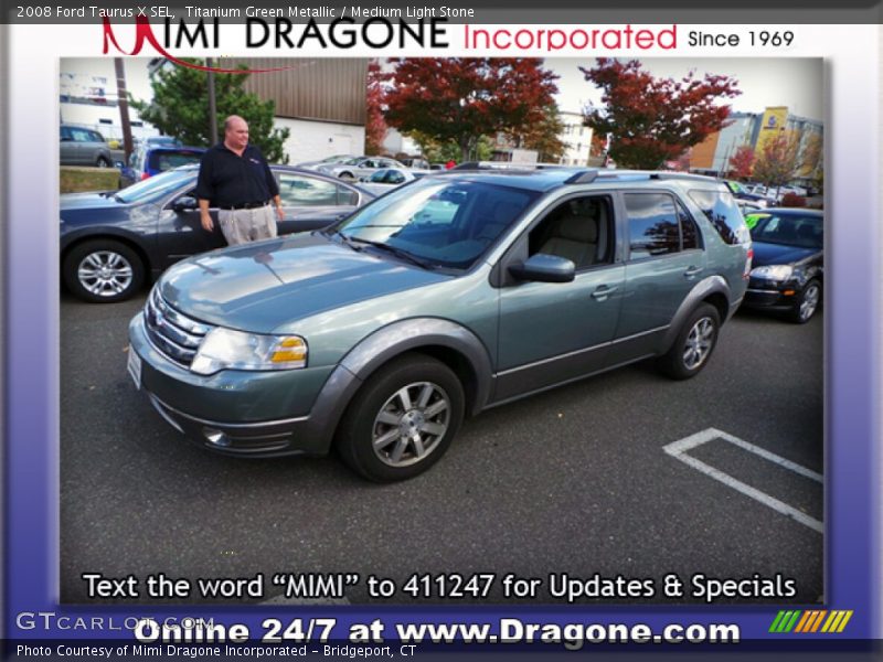 Titanium Green Metallic / Medium Light Stone 2008 Ford Taurus X SEL