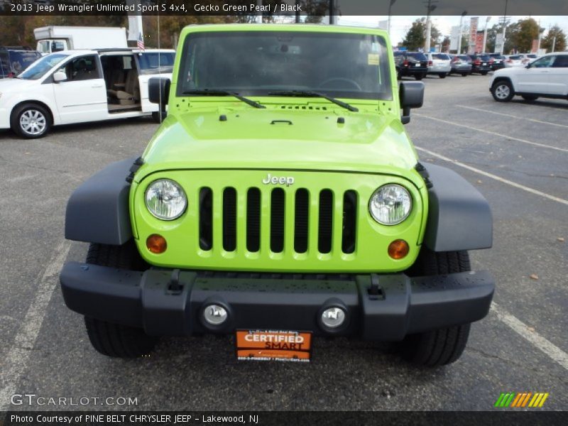 Gecko Green Pearl / Black 2013 Jeep Wrangler Unlimited Sport S 4x4