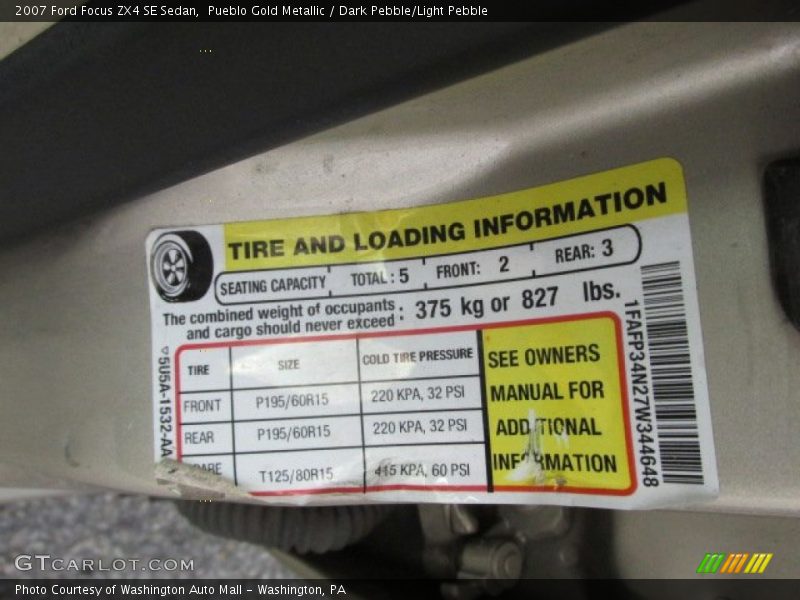 Pueblo Gold Metallic / Dark Pebble/Light Pebble 2007 Ford Focus ZX4 SE Sedan