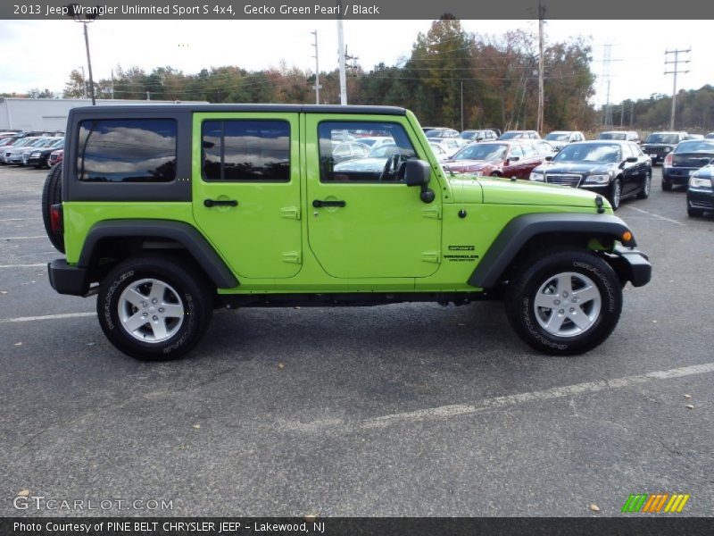 Gecko Green Pearl / Black 2013 Jeep Wrangler Unlimited Sport S 4x4
